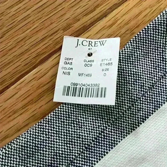 J. Crew Women's Striped Pencil Skirt Size 0 White Blue Knee Length Linen Blend - Picture 2 of 6